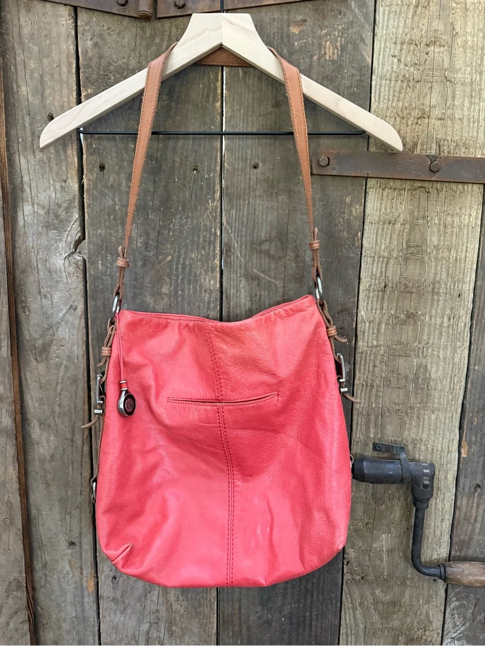 The Sak Ashland Leather Hobo Bag Cayenne/Salmon Color